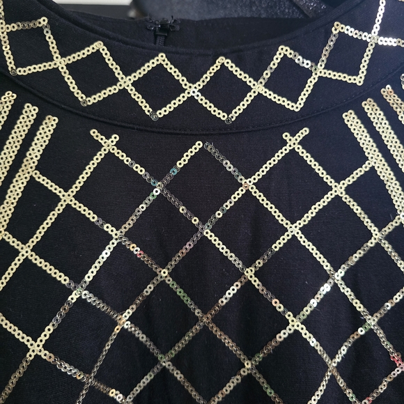 VENUS Black and Gold Long Sleeve Dress - Picture 7 of 9